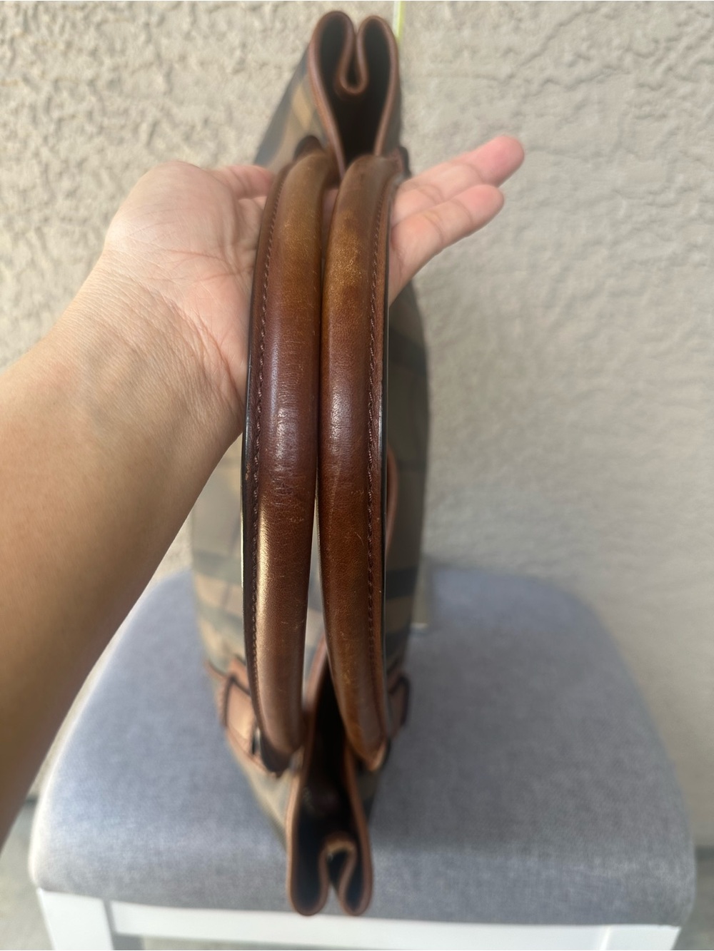 BURBERRY Plaid Leather hand bag - Picture 5 of 14